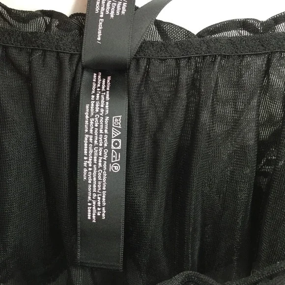 Victoria Secret Black Lace Babydoll top sheer lingerie whimsigoth coquette M - Picture 5 of 10